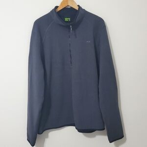KOPPEN Half Zip Sweater Gray Fleece Knit XL